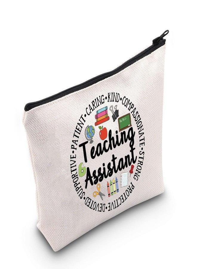 POFULL Teacher Assistant Appreciation Gift Teacher Aide Gift Teaching Assistant Retirement Gift Teaching Assistant Cosmetic Bag (Teaching Assistant bag) - Image 1