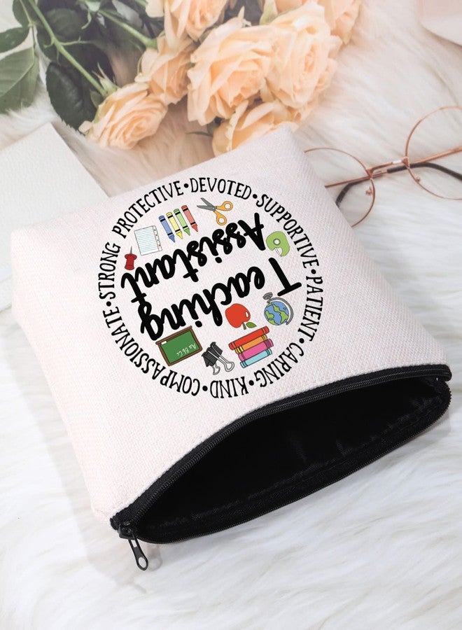 POFULL Teacher Assistant Appreciation Gift Teacher Aide Gift Teaching Assistant Retirement Gift Teaching Assistant Cosmetic Bag (Teaching Assistant bag) - Image 3