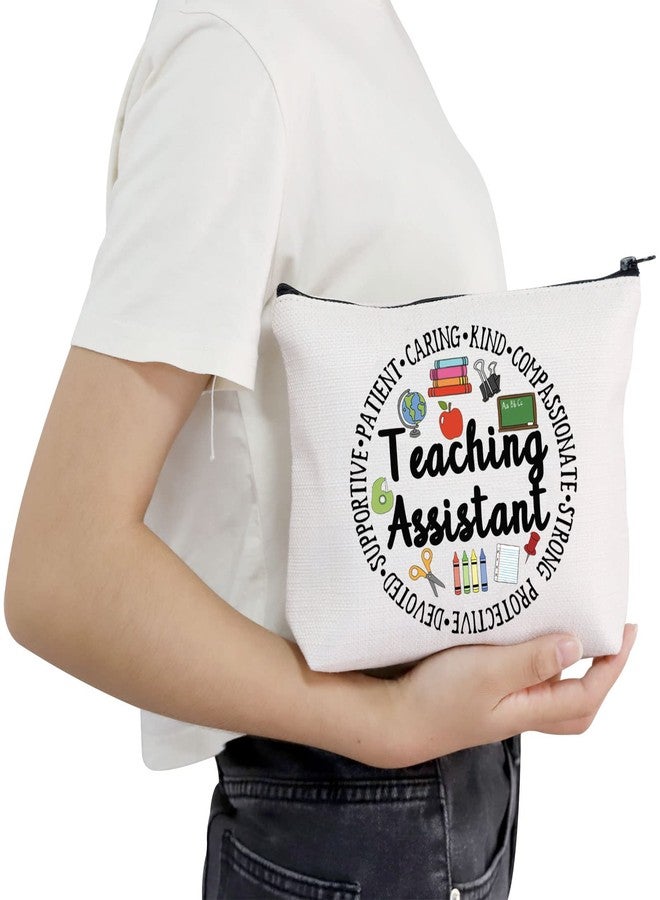 POFULL Teacher Assistant Appreciation Gift Teacher Aide Gift Teaching Assistant Retirement Gift Teaching Assistant Cosmetic Bag (Teaching Assistant bag) - Image 5
