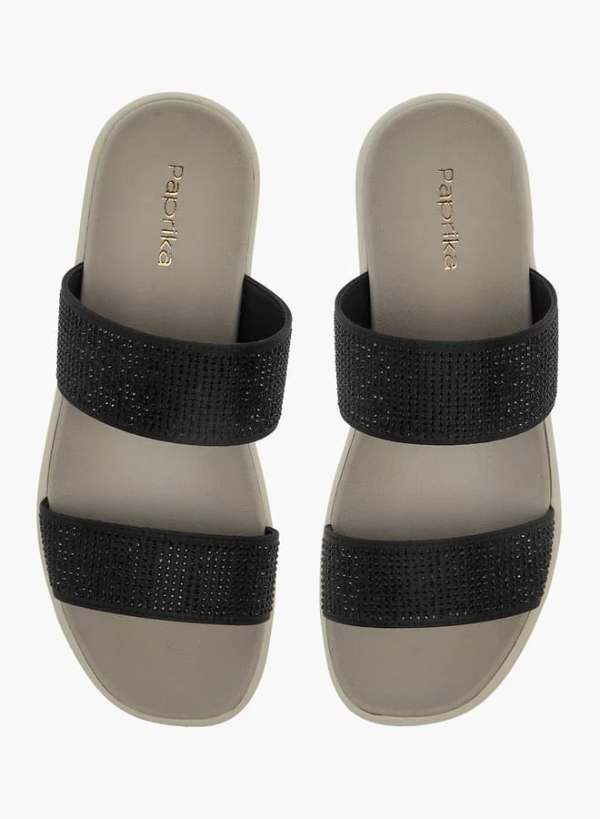 بابريكا صنادل نسائية سهلة الارتداء مزينة