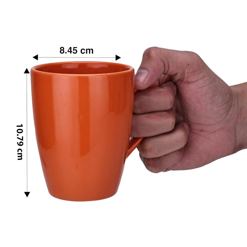 CRAF10 Exquisite Solid Coffee Mug Deep Orange Ceramic Microwave Safe 340ml Capacity Dishwasher Freezer Safe Pack of 2 - Image 2