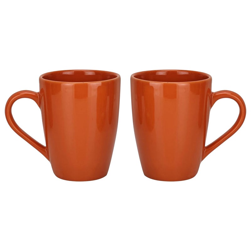 CRAF10 Exquisite Solid Coffee Mug Deep Orange Ceramic Microwave Safe 340ml Capacity Dishwasher Freezer Safe Pack of 2 - Image 5