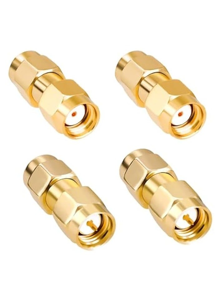 erorex [2+2]PCS SMA Male to SMA Male and SMA Female to SMA Female Connector SMA Coupler Adapter Converter for Antenna, Radio, WiFi - Image 1