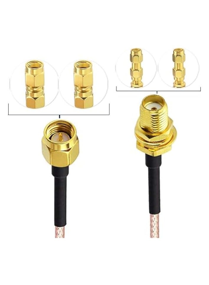 erorex [2+2]PCS SMA Male to SMA Male and SMA Female to SMA Female Connector SMA Coupler Adapter Converter for Antenna, Radio, WiFi - Image 4