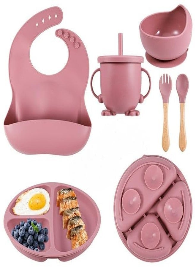 TRIVYOM Baby Feeding Set, 6 Pcs, BPA-Free Baby & Toddler Feeding Kit with, Suction Plates & Bowls Set, Self-Feeding Baby Spoons, Toddler Plates for Baby Utensils 6-12 Months,Tableware Set (Pink) - Image 1