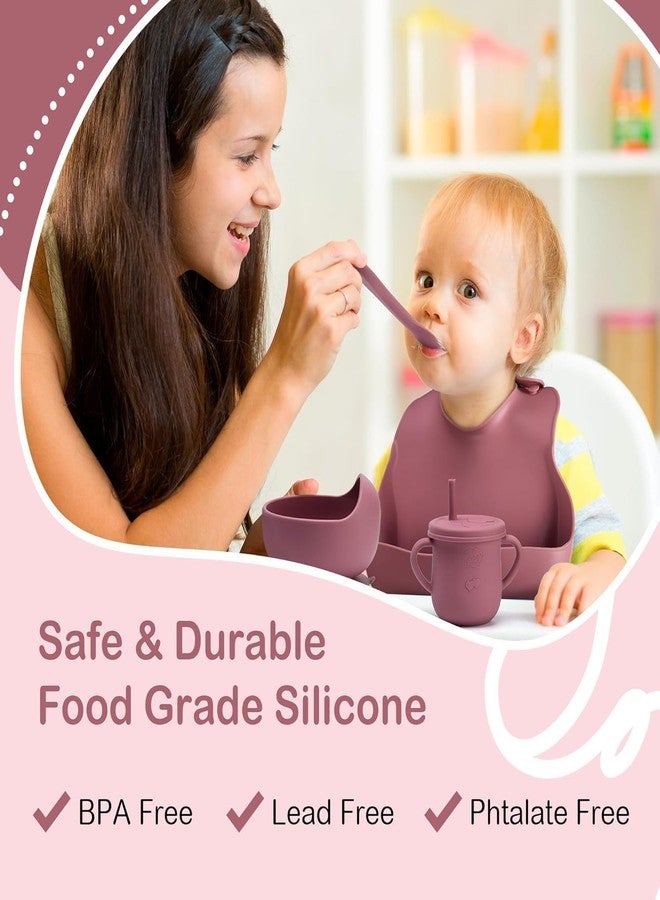 TRIVYOM Baby Feeding Set, 6 Pcs, BPA-Free Baby & Toddler Feeding Kit with, Suction Plates & Bowls Set, Self-Feeding Baby Spoons, Toddler Plates for Baby Utensils 6-12 Months,Tableware Set (Pink) - Image 3