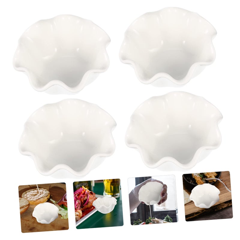 4Pcs Ceramic Dipping Bowls 9 8X9 8X4 7CM Sauce Dishes For Condiments Home Restaurant Use - Image 4