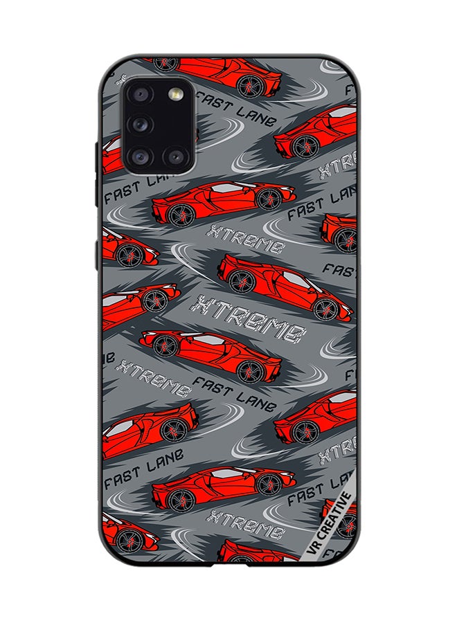 VR CREATIVE Protective Case Cover For Samsung Galaxy A31 Abstract Seamless Pattern With Sport Cars Design Multicolour - Image 1
