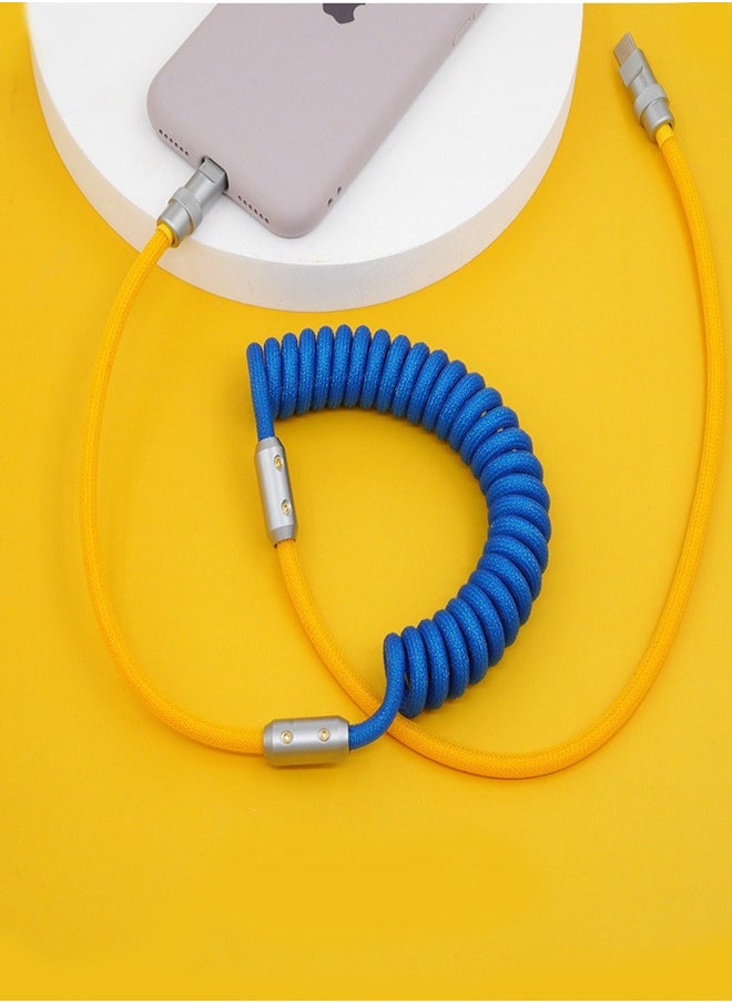 HY - Coiled Lightning PD Cable, 120W Power Delivery PD Fast charge Cable USB to Lightning for iPhone 14/13/12/11 Pro 14/13/12/11Pro Max 14/13/12/11Plus, iPad - Image 1