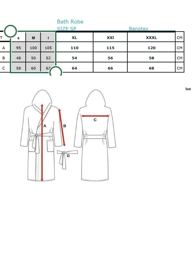 Banotex - Cotton bathrobe with a pocket for unisex, 100% Egyptian cotton, ultra-soft, highly water-absorbent, color-fast and modern, ideal for daily use, resorts and spas. L - Image 1