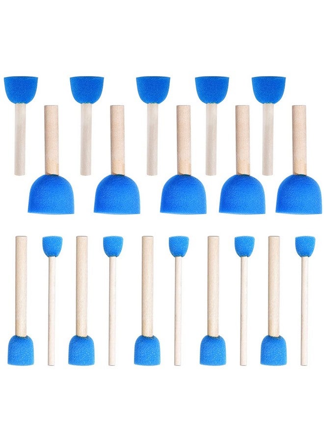 WAFJAMF 20 Pcs Assorted Size Round Sponges Brush Set, 4 Size Diy Paint Tools For Kids - Blue - Image 1