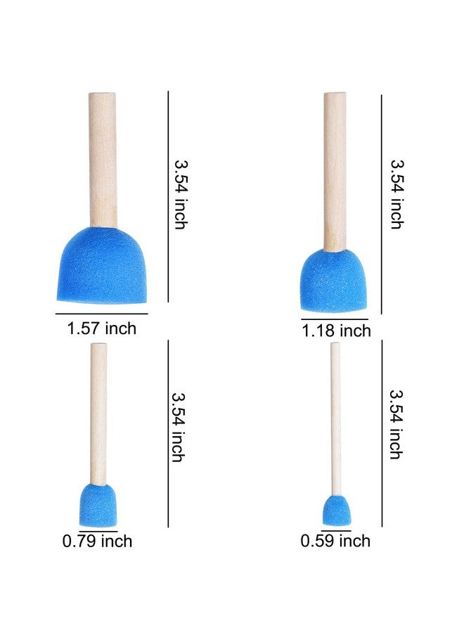 WAFJAMF 20 Pcs Assorted Size Round Sponges Brush Set, 4 Size Diy Paint Tools For Kids - Blue - Image 2