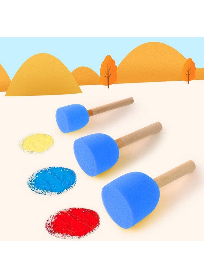 WAFJAMF 20 Pcs Assorted Size Round Sponges Brush Set, 4 Size Diy Paint Tools For Kids - Blue - Image 3