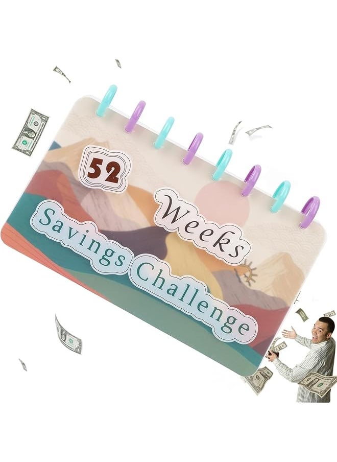 erorex - Money Saving Binder 52 Week Savings Challenge Savings Book Savings Challenges Book With Envelopes Budget Planner And Saving Money Reusable Budget Binder Challenges Notebook - Image 1