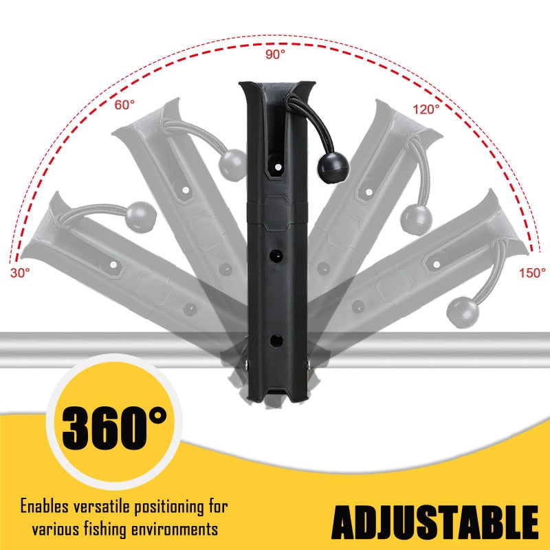 Vexplo Adjustable Pole Mount Fishing Rod Holder For Bike  Chairs  Cart  Scooter  Motorcycle  Atv & Beach Car  Fishing Pole Holder Rack With Mount Clamp (2 Pack) - Image 2