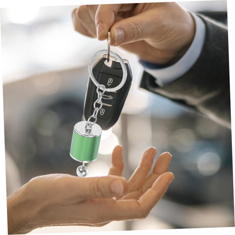 Green Fidget Gear Shift Lever Keychain For Men Automotive Key Ring - Image 5