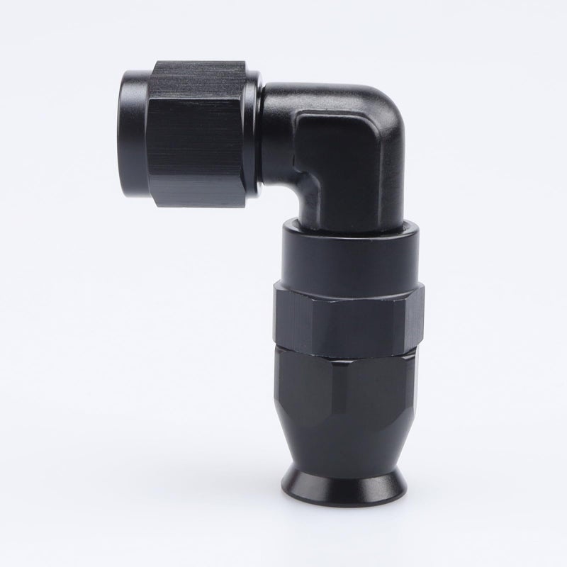 AC PERFORMANCE Black Tight Radius Aluminum 6AN AN6 90 Degree Swivel Forged Fuel Oil PTFE Hose End Fitting for Teflon Hose
