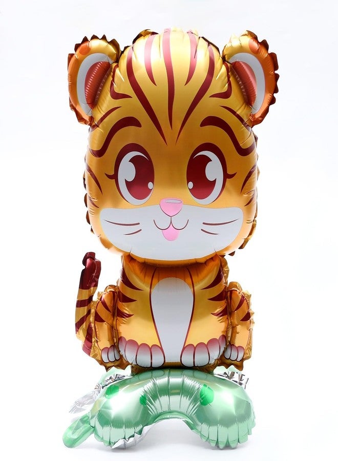 Atpata Funky 24 Inch Tiger Cub Foil Balloon, Self Standing with Base, for Jungle Safari, Animal Theme Parties, Tiger Conservation Day - Image 2
