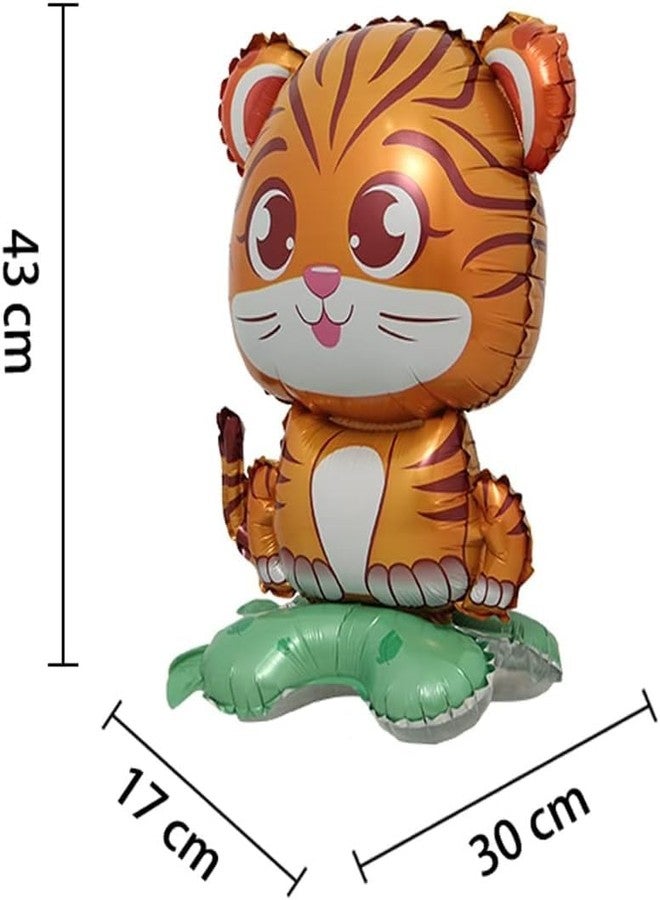 Atpata Funky 24 Inch Tiger Cub Foil Balloon, Self Standing with Base, for Jungle Safari, Animal Theme Parties, Tiger Conservation Day - Image 4