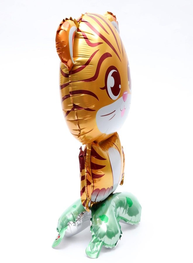 Atpata Funky 24 Inch Tiger Cub Foil Balloon, Self Standing with Base, for Jungle Safari, Animal Theme Parties, Tiger Conservation Day - Image 3