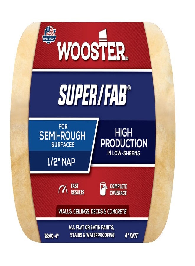 ووستر غطاء أسطوانة Wooster Brush R240-4 Super/Fab، بوبر 1/2 بوصة، 4 بوصات - Image 2
