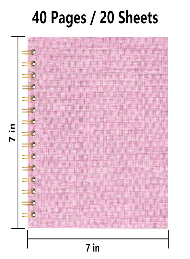 Hiwhy 7x7 Inch Scrapbook DIY Photo Album Linen Cover Hardcover White Pages 20 Sheets Small Scrap Memory Book Pink - Image 2