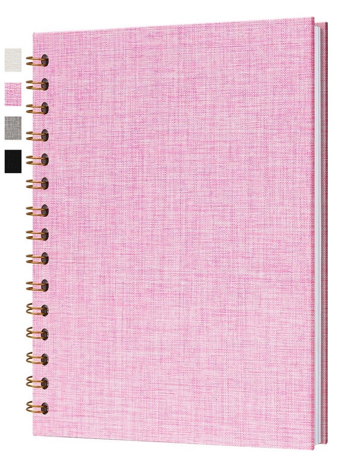 Hiwhy 7x7 Inch Scrapbook DIY Photo Album Linen Cover Hardcover White Pages 20 Sheets Small Scrap Memory Book Pink - Image 1