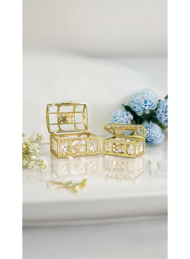 erorex 12 Pack Gold Treasure Chest Favor Candy Boxes Weddings Bridal Shower Baby Showers And Birthday Parties Decorative Square Boxes For Chocolates Candy Jars And Gifts - Image 4