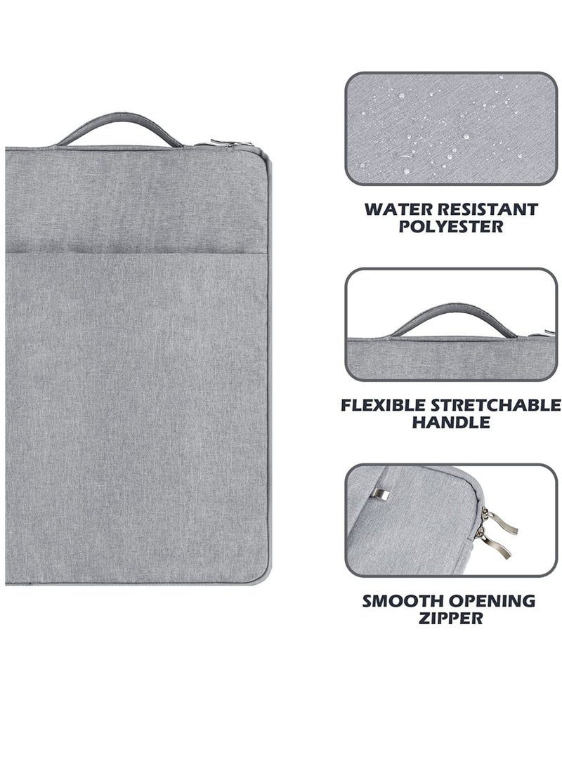 Laptop Sleeve Bag Compatible With MacBook Air Pro Retina 13.3 Inch Notebook Pro 14 Max A2442 Polyester Vertical Case With Pocket Gray - Image 2