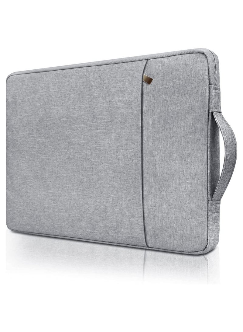 Laptop Sleeve Bag Compatible With MacBook Air Pro Retina 13.3 Inch Notebook Pro 14 Max A2442 Polyester Vertical Case With Pocket Gray - Image 1
