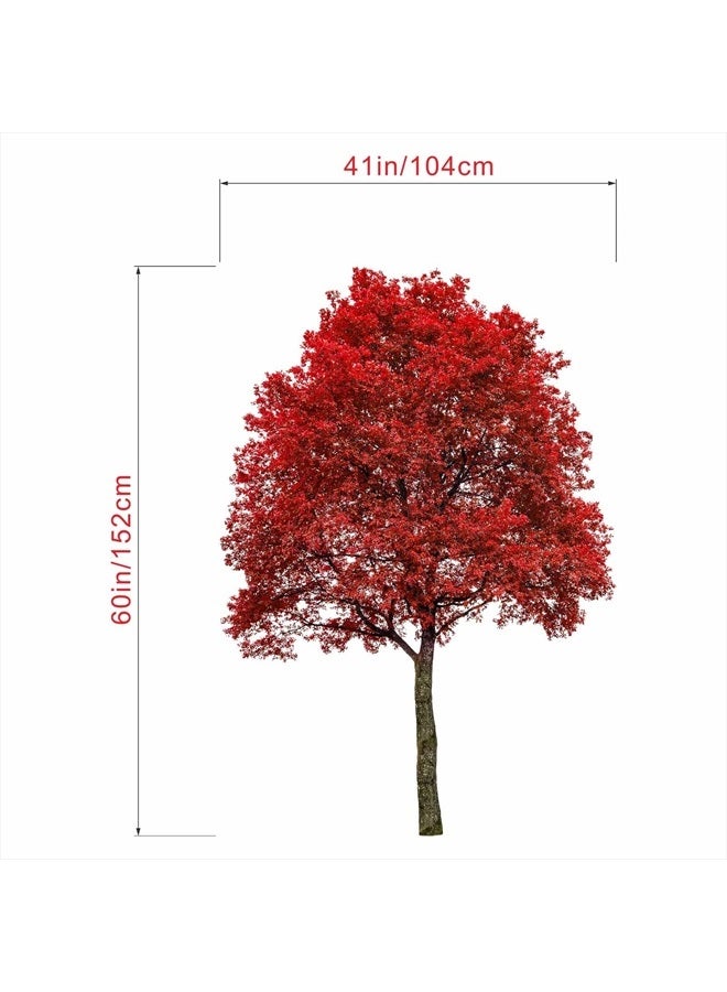 PinkEleph ® Large Red Oak Tree Wall Stickers - Nature Plant Tree Leaves Bedroom Living Room Wall Decals - Home Sofa Backdrop TV Family Wall Decor (XL, H: 60 Inches) - Image 4
