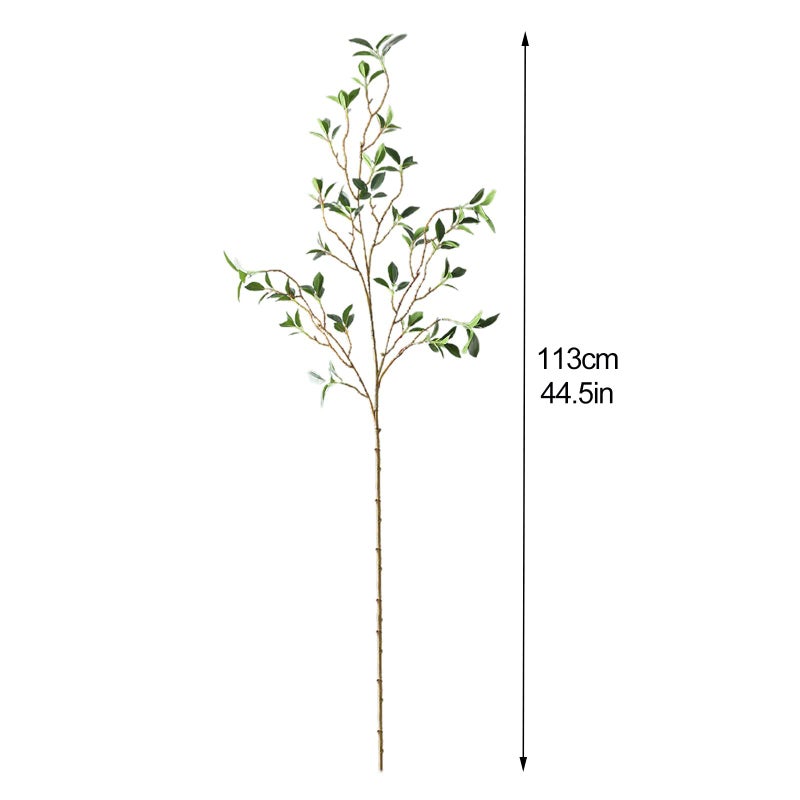 DULRLLY 3 Pcs Artificial Ficus Branches Leaf Spray, Faux Greenery Long Stems 44.5 Inch Tall Ficus Twig Fake Plastic Plant for Floral Arrangements Home Office Decor Vase Filler - Image 4