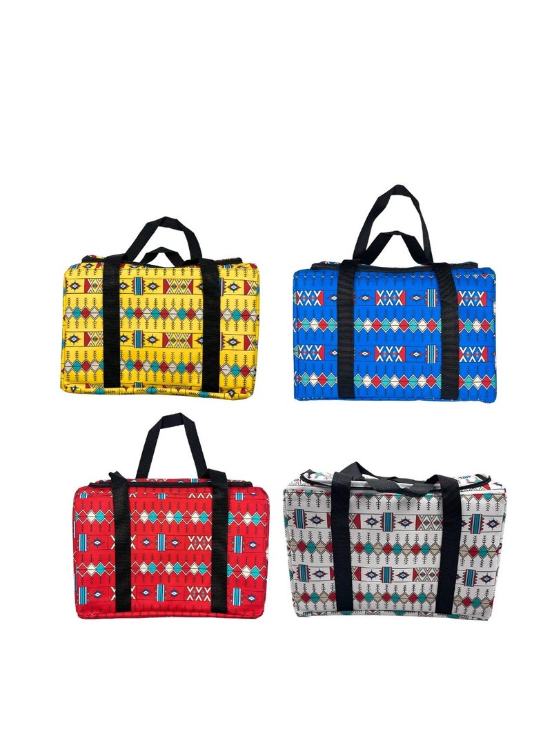 BASURRAH Canvas Bag Basket for Tea, Coffee and Dallah Thermos for Travel Beige Multicolor Random Selection  - Image 1
