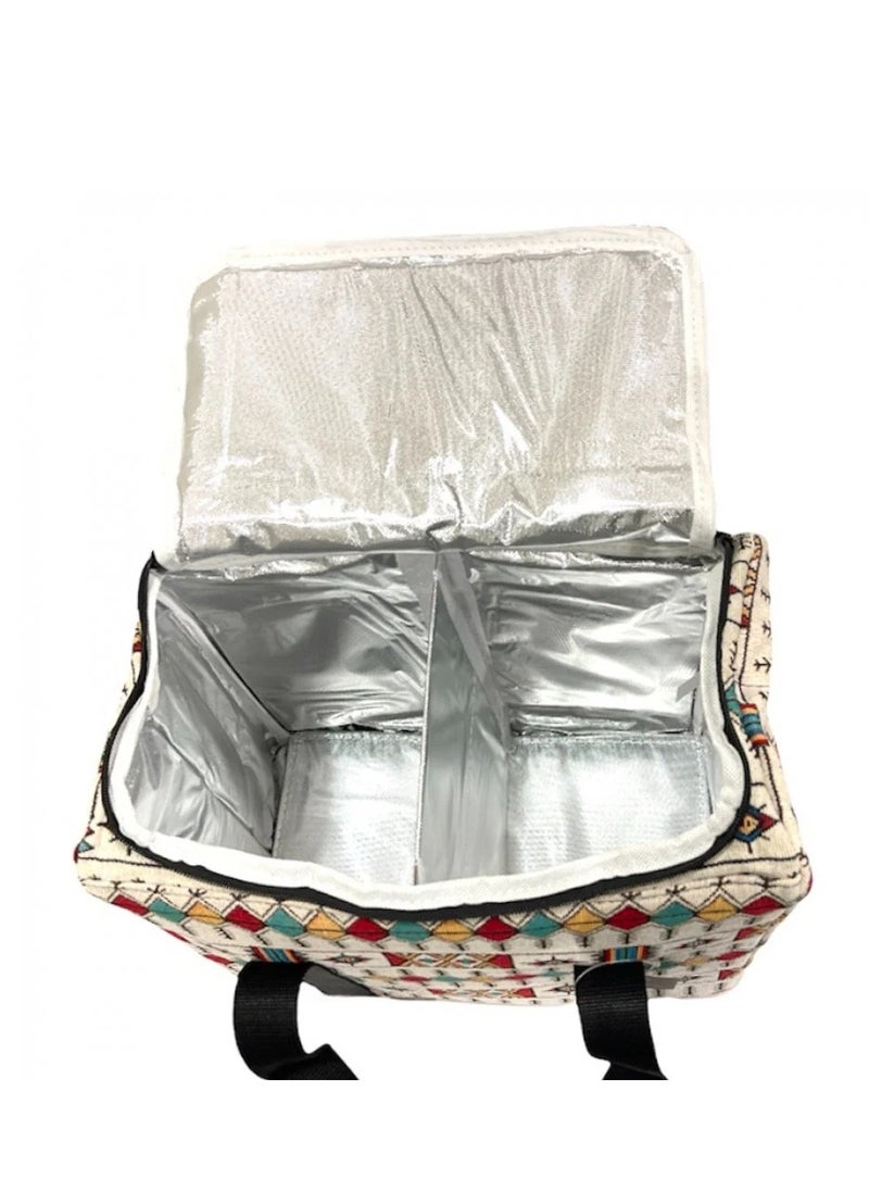 BASURRAH Canvas Bag Basket for Tea, Coffee and Dallah Thermos for Travel Beige Multicolor Random Selection  - Image 5