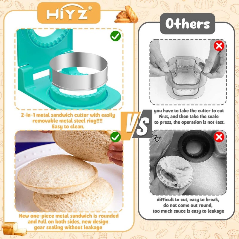 GLSY Metal Sandwich Cutter and Sealer - Round Crustless Sandwich Cutter for Peanut Butter and Jelly‌ Sandwich Maker, PB&J Snacks Party Food Prep - Image 4