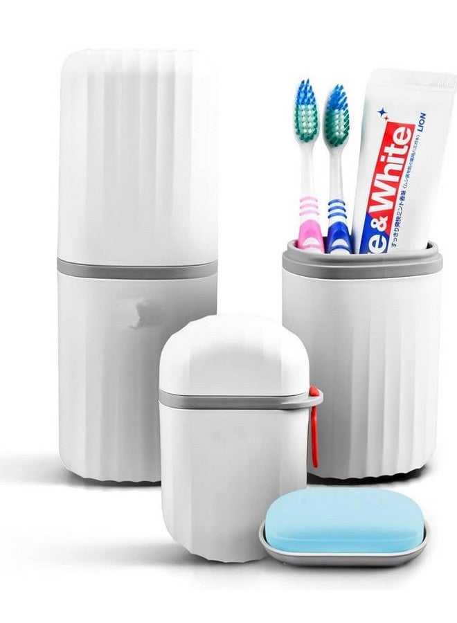iSTAR Plastic Capsule Shape Travel Toothbrush Toothpaste Case Holder with Soap Container Combo Pack | Toothbrush Holder for Camping, Business and School Trip - Image 1