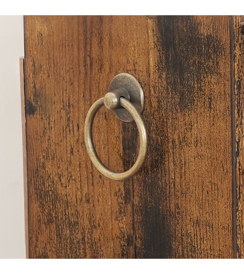 8 Pieces Bronze Iron Round Ring Drawer Handles European Style Single Hole Cabinet Handles - Image 4