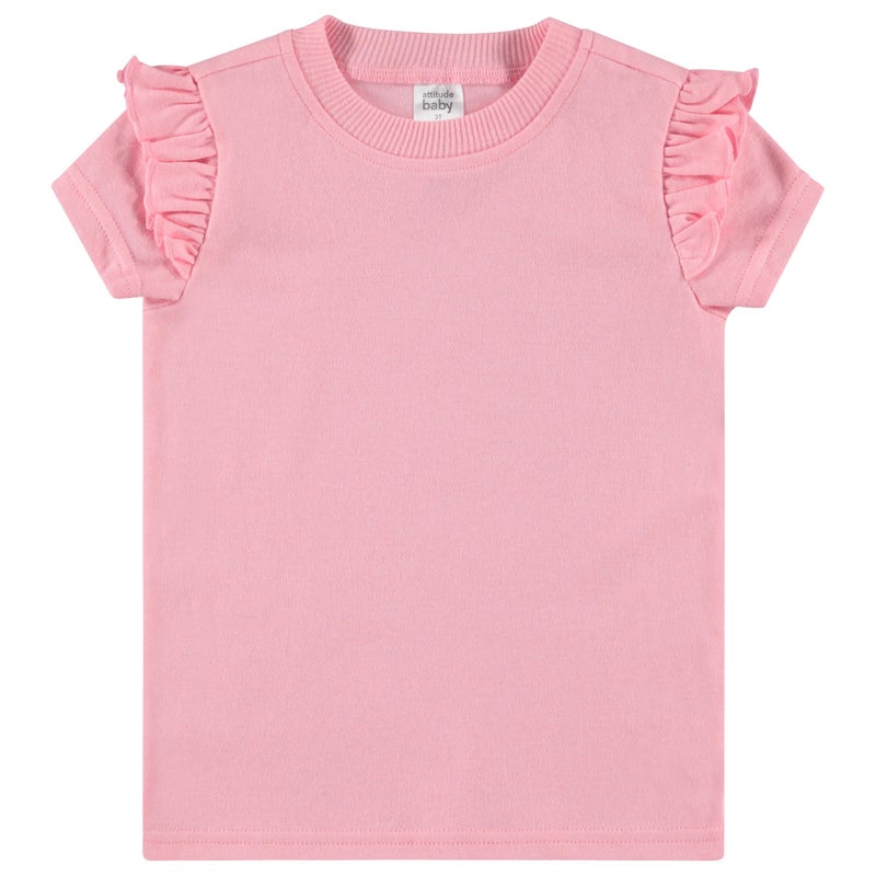 Cudlie 5-Pack Toddler/Baby Girl Short Sleeve Tops - Premium Quality Shirt Tops for Lightweight Comfort and Style. - Image 4