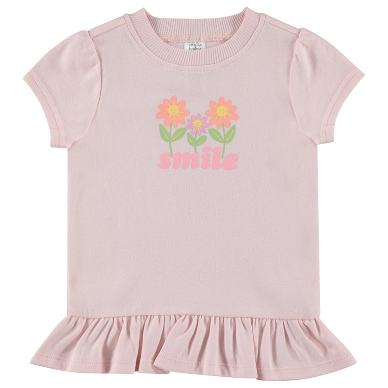 Cudlie 5-Pack Toddler/Baby Girl Short Sleeve Tops - Premium Quality Shirt Tops for Lightweight Comfort and Style. - Image 2