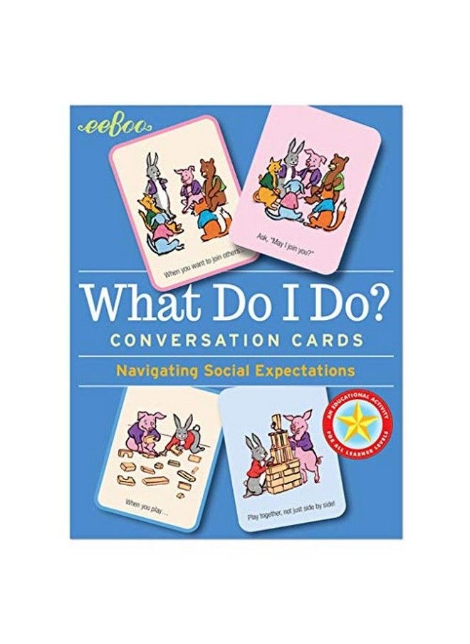eeboo : What Do I Do? Conversation Flashcards Helps Develop Empathy Through Illustrations Of Social Situations That Show Complex Emotions Valuable Communication Skills Formed For Ages 3 And Up  - Image 1