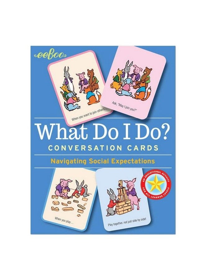 eeboo : What Do I Do? Conversation Flashcards Helps Develop Empathy Through Illustrations Of Social Situations That Show Complex Emotions Valuable Communication Skills Formed For Ages 3 And Up  - Image 2