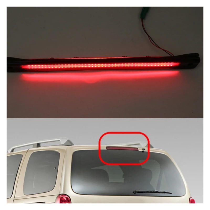 ضوء الفرامل الثالث بتقنية LED باللونين الأسود والأحمر، ضوء فرامل عالي التركيب للسيارات الرياضية متعددة الاستخدامات والميني فان - مجموعة مصابيح LED اللامعة تعزز الرؤية الخلفية - هيكل متين يتحمل التعرض للأمطار والثلوج وأشعة الشمس - تصميم أنيق للسيارات - Image 2