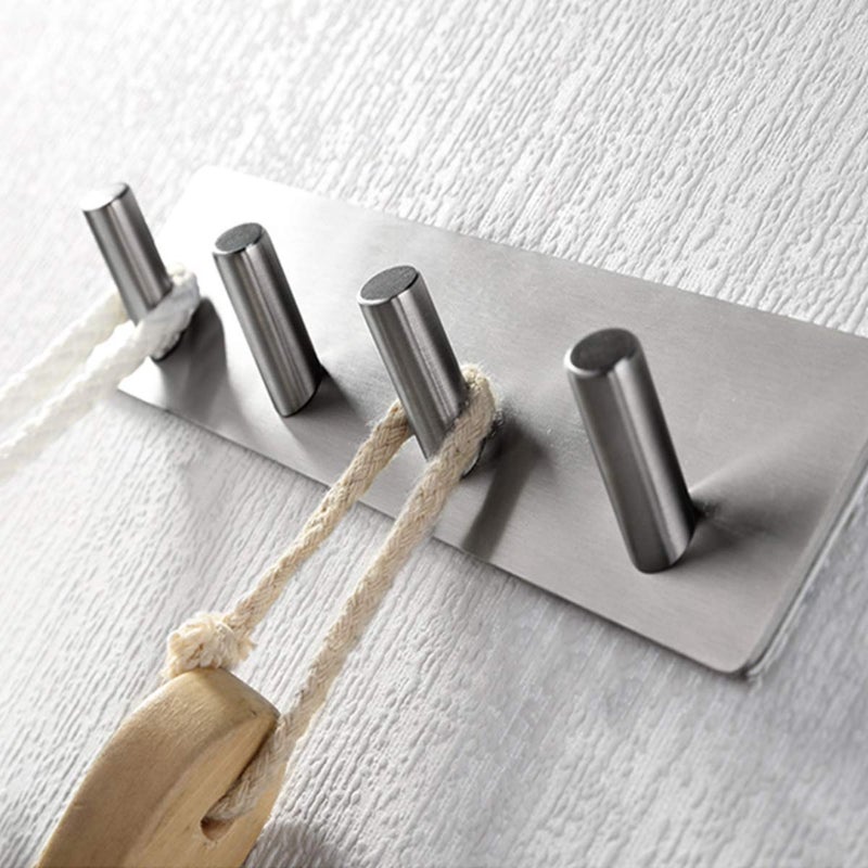pepplo Coat Rack Wall Mounted Black4 Hooks for Hanging CoatsWall Coat HangerJacket HangerWall Rack for ClothesBackpack - Image 3