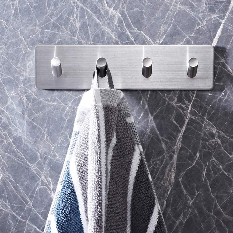 pepplo Coat Rack Wall Mounted Black4 Hooks for Hanging CoatsWall Coat HangerJacket HangerWall Rack for ClothesBackpack - Image 5