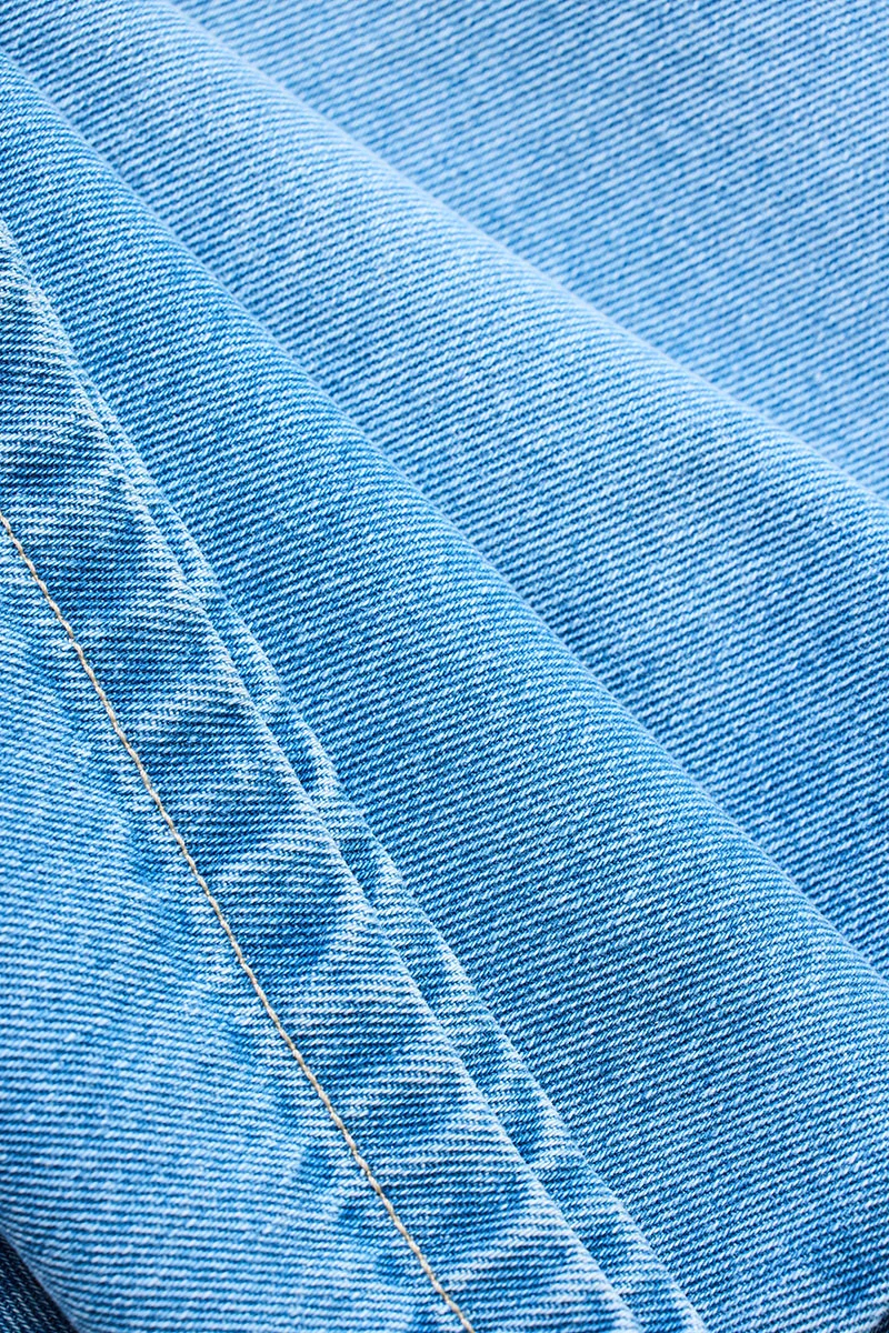 سنيتش Light Blue Solid Loose Fit Streetwear Cargo