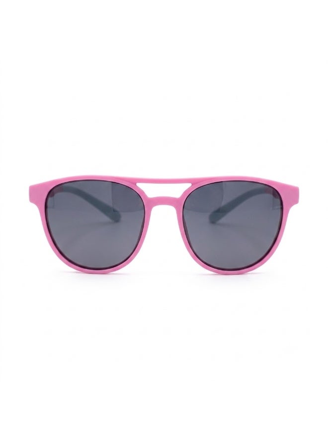 Atom baby sunglasses, K111-5, Polarized UV400 sunglasses for Girls, Age 3-10 shiny pink and blue frame shiny green temple smoke len - Image 1