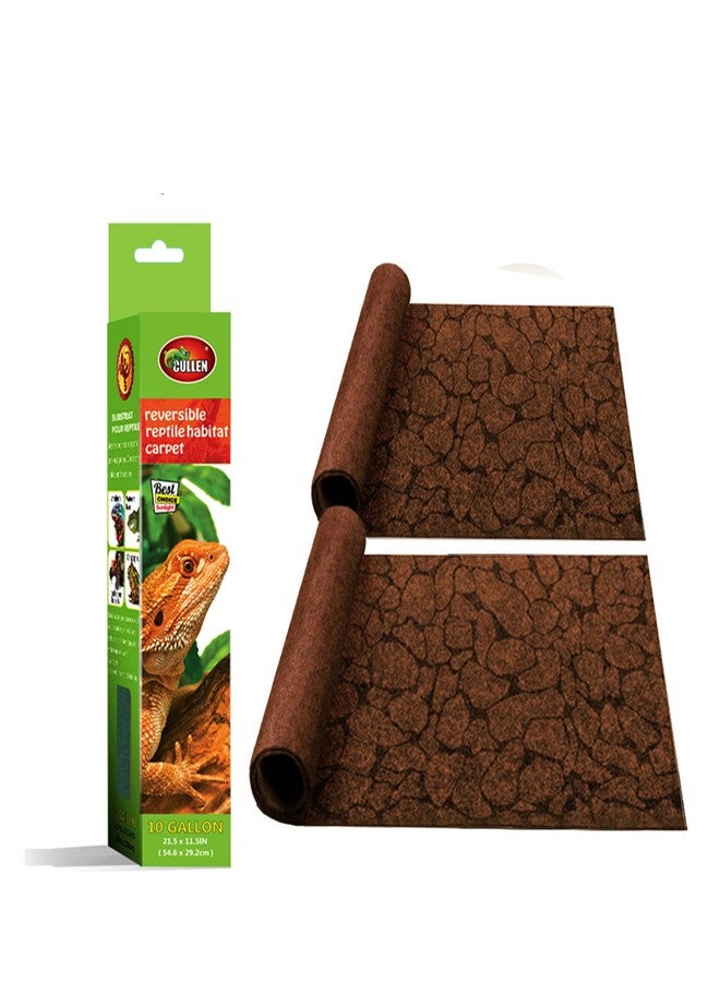 MCLANZOO 2PCS 21.5 x 11.5in Reptile Carpet 10Gallon,Pet Terrarium Liner,Reptiles Cage Mat/Substratefor Snakes, Chameleons, Geckos ands Kitchen Use with Tweezers Feeding Tongs - Image 1