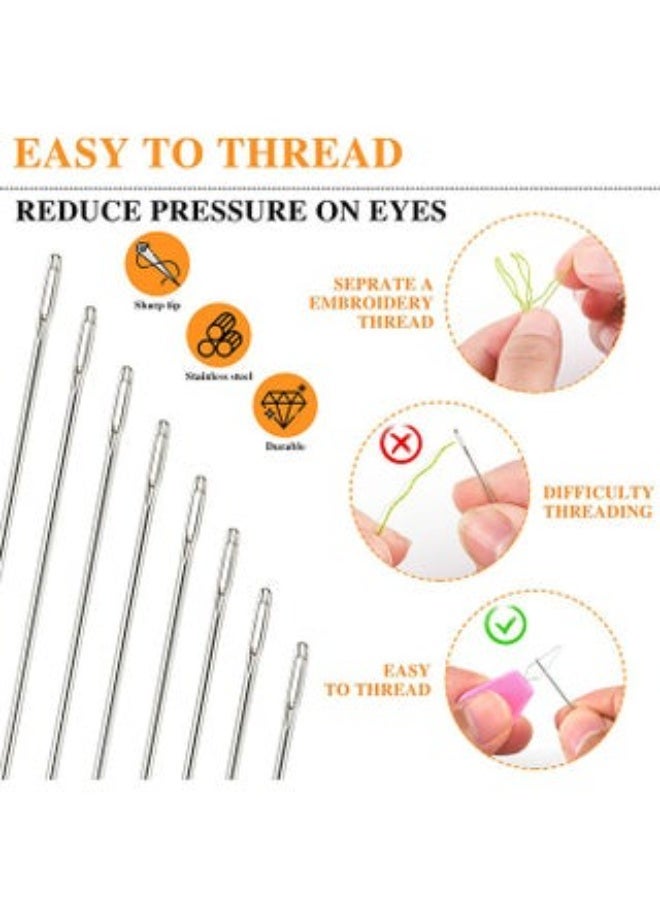 4 Set Embroidery Kit for Beginners, Cross Stitch Kits with Stamped Pattern Embroidery Starter Kit Include 1 Wooden Embroidery Hoops Color Threads Needles Kit for Adults - Image 4
