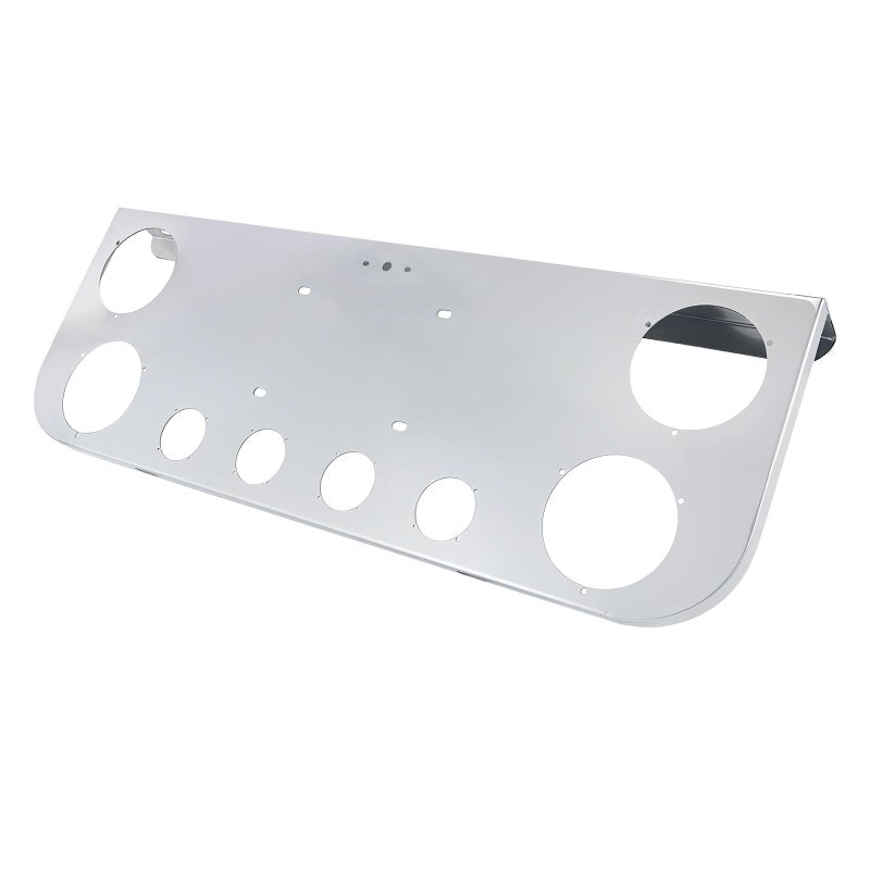 Cabtherlyn Tail Light Panel Stainless Steel with Four 4.49" and Four 2.31" Light Round Cutouts Rear Light Panel for Semi Truck - Image 1