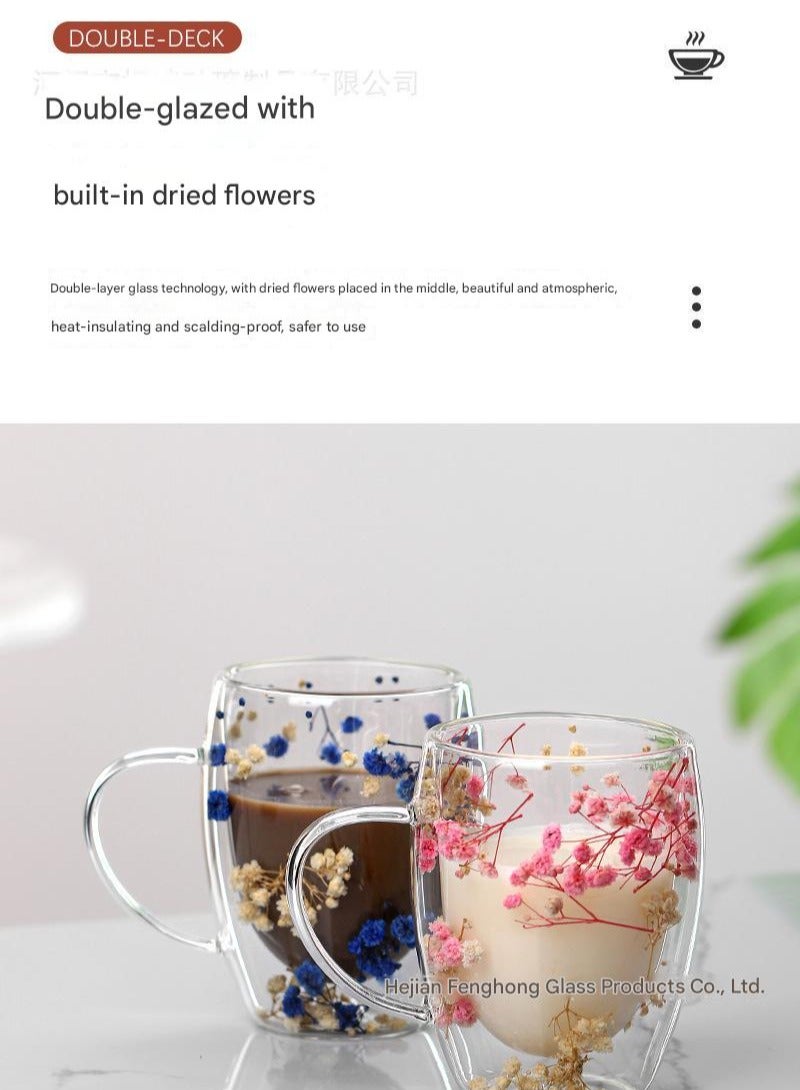 Double Layered Glass Cup Handle Cup Home Bar Cup Breakfast with handle glass cup, minimalist double layered coffee cup  - Image 5